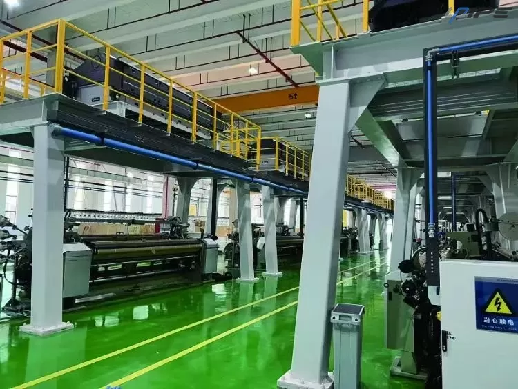 繊維工場の移転にアルミ圧縮空気配管システムを採用