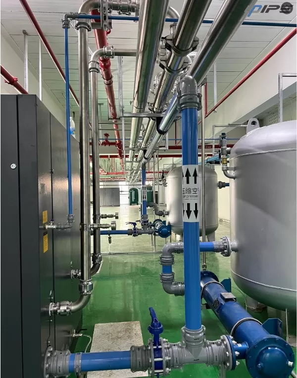 アルミ製エアコンプレッサーのパイプライン設置 アルミ製エアコンプレッサーのパイプライン設置